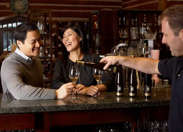 couple wine tasting