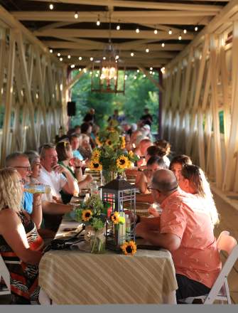Dine on a Covered Bridge at the Pottersburg Bridge