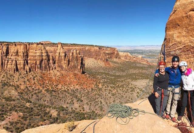 People Rock Climbing in Colorado National Monument
