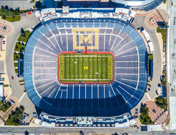 Aerial view of Michigan Stadium
