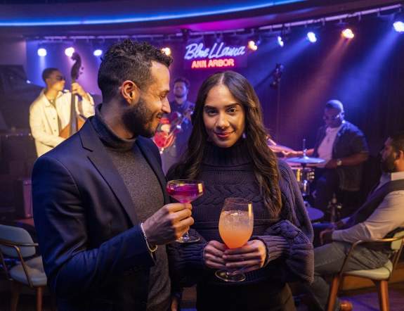 Couple at Blue LLama Jazz Club