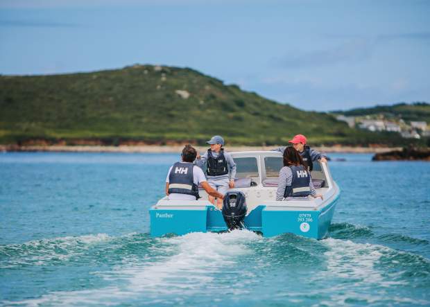 A family in a boat