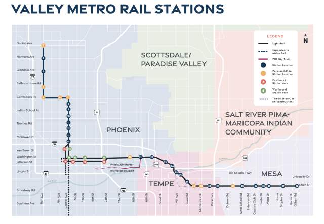 Phoenix Metro Light Rail Map Downtown Transportation In Phoenix | Valley Metro Rail