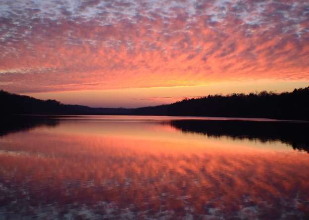 Sunset over water