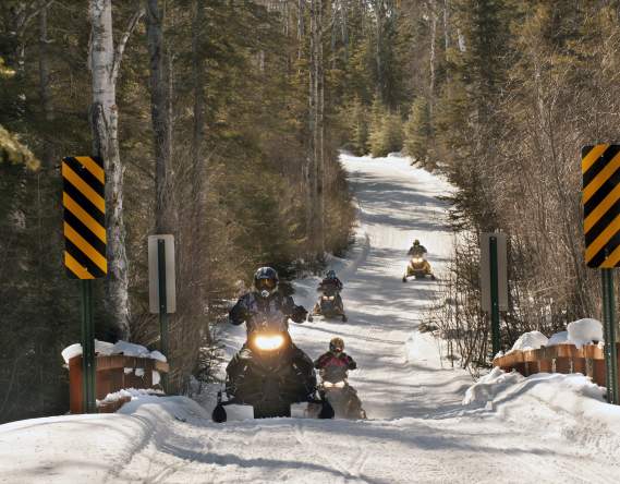 Groomed snowmobile trails in Cook County MN