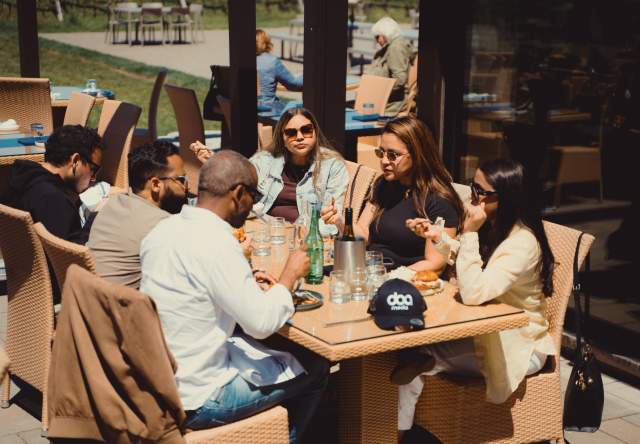 Group of people having lunch