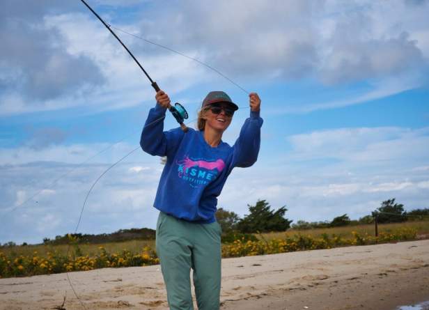 Woman fishing