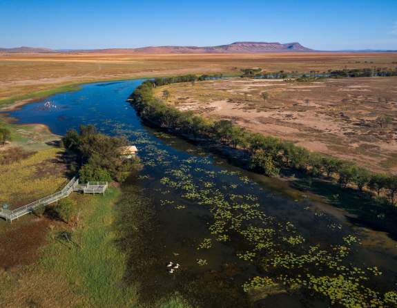 Aerial view of Parry Lagoons Nature Reserve