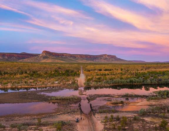 Sunset at the Pentecost River Crossing on the Gibb River Road, with the Cockburn Ranges in the background