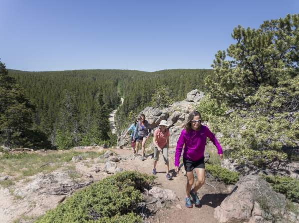 Group of Friends Trail Hiking in Casper, WY