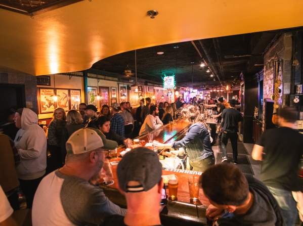 interior of a busy irish bar in downtown fargo