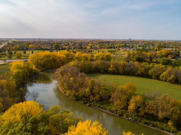 Iwen Park in the fall via drone