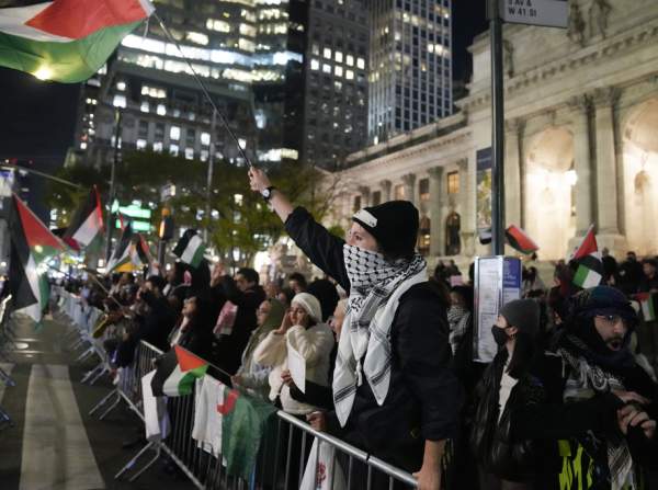 Protesters stage sit-in at New York Times headquarters to call for cease-fire in Gaza