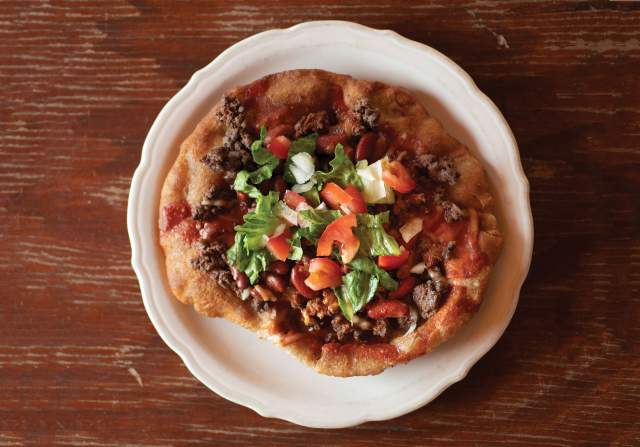 Blue Corn Frybread Taco from Tiwa Kitchen