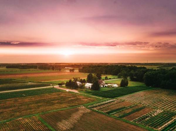 Fields Farm Sunset Rural