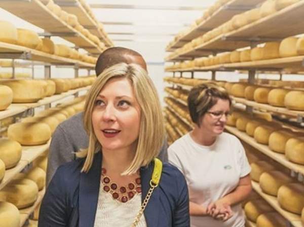 woman at Gunns Hill Cheese