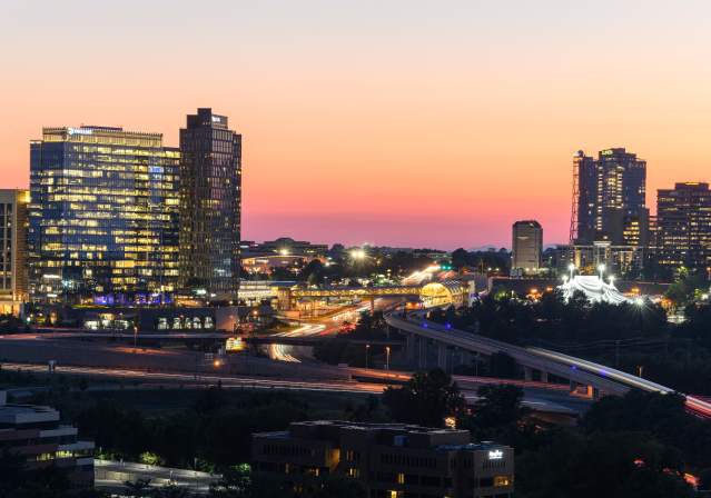 Tysons, Virginia at night