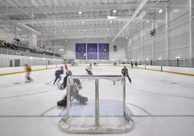 Boys playing hockey