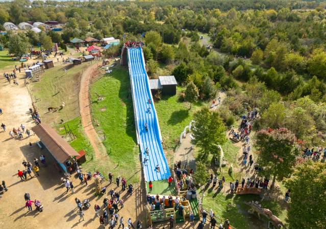 Cox Farm Slide - Aerial/drone- Fall Festivals - Kids - Centreville