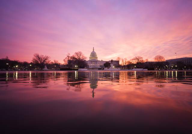 Sunset on Capitol Reflection Pool