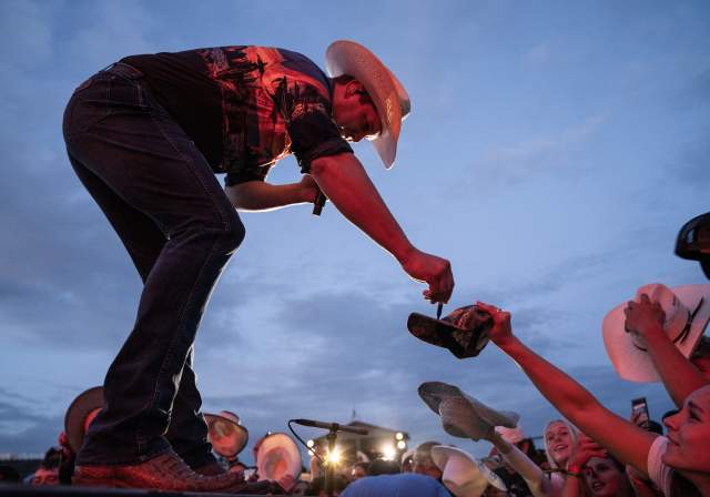 Jon Pardi on stage at XRoads41 music festival in summer of 2024.