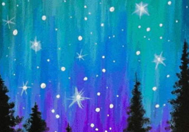 Aurora Nights (LED Lights Included) - Painting Class