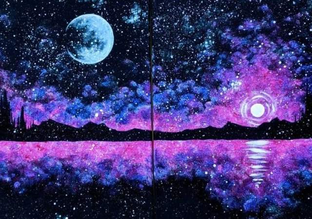 Amethyst Night (Couples Or Single) Reversible - Painting Class