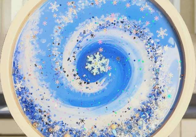 Snowy Swirl Resin Tray - Painting Class