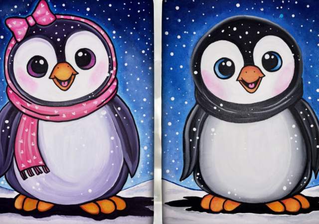 Perfect Penguin - Pizza Party / Painting Class