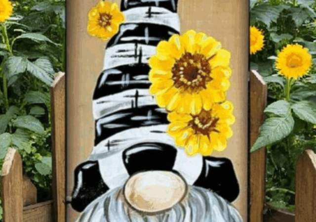 Sunny Gnome (Wooden Sign) - Painting Class
