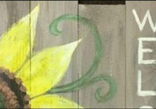 Sunflower Greetings Wooden Sign  - Painting Class