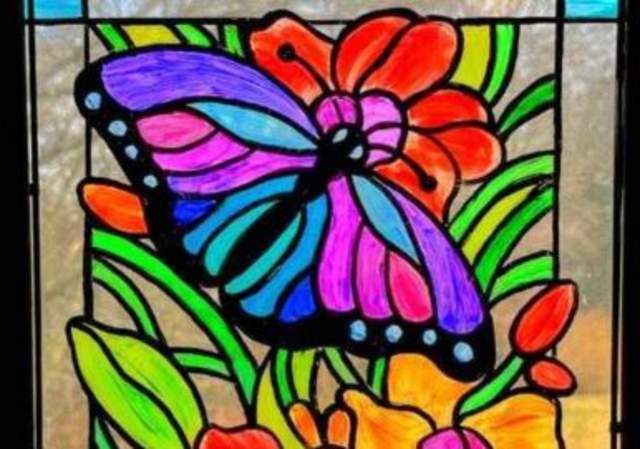 Blissful Butterfly Glass Art - Painting Class