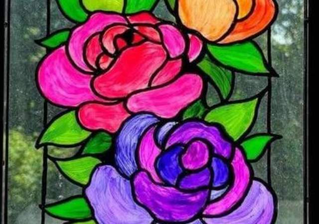 Full Bloom (Glass Art) -  Painting Class