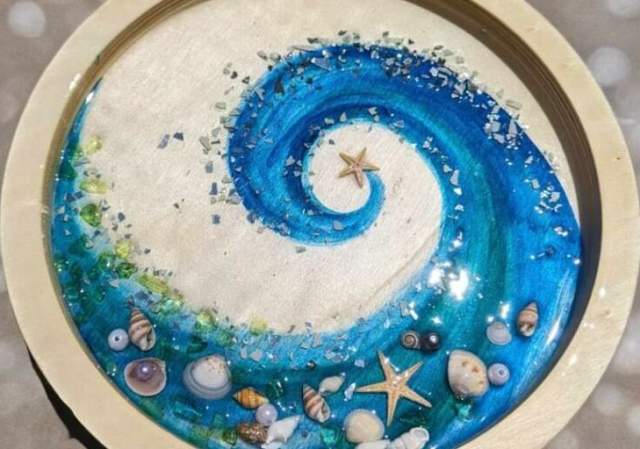 Beach Wave Charcuterie Resin Tray -  Painting Class