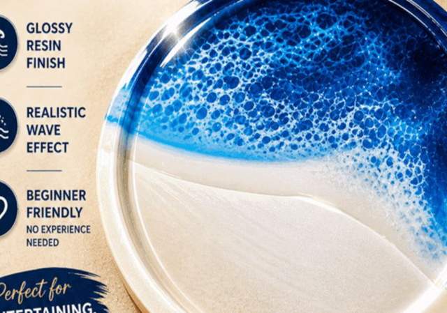 Coastal Waves Resin Charcuterie Board