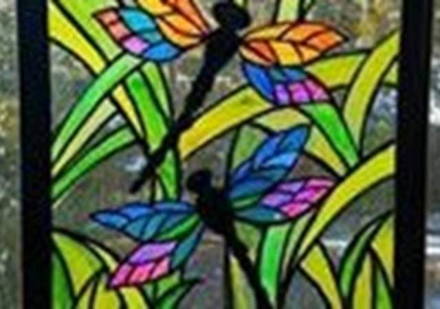 Dancing Dragonflies Glass Art - Painting Class