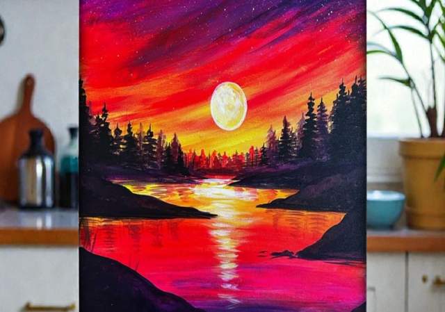 Fiery Sunset -  Painting Class