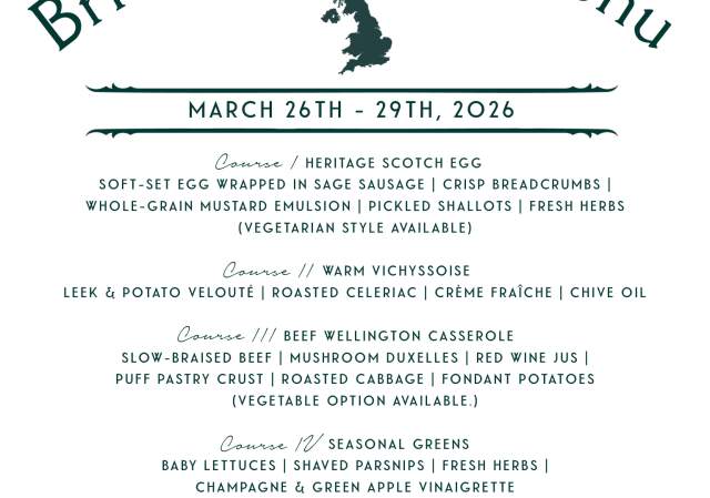 British Tasting Menu