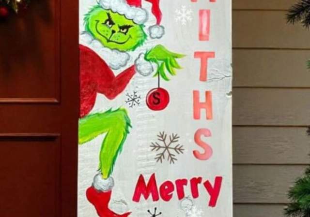 Merry Grinchmas Porch Leaner- Painting Class
