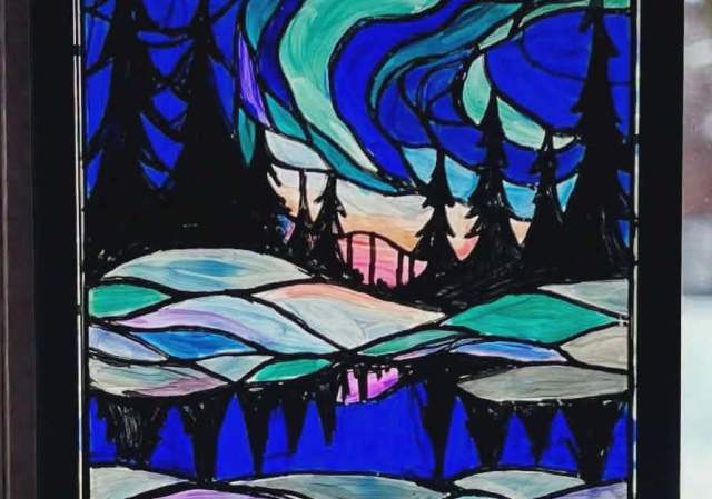 Northern Glow Glass Art - Painting Class