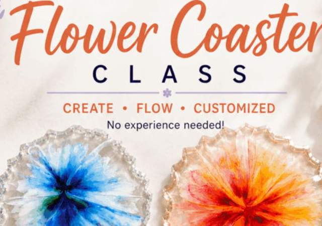 Resin Bloom Flower Coasters 🌺 -   Painting Class