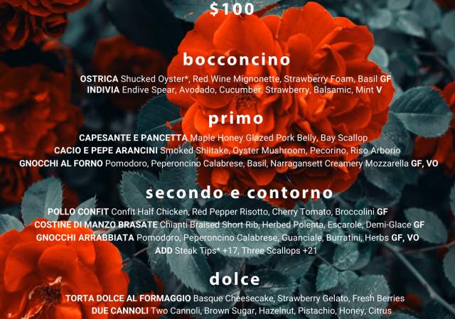 Valentine's Day Prix Fixe