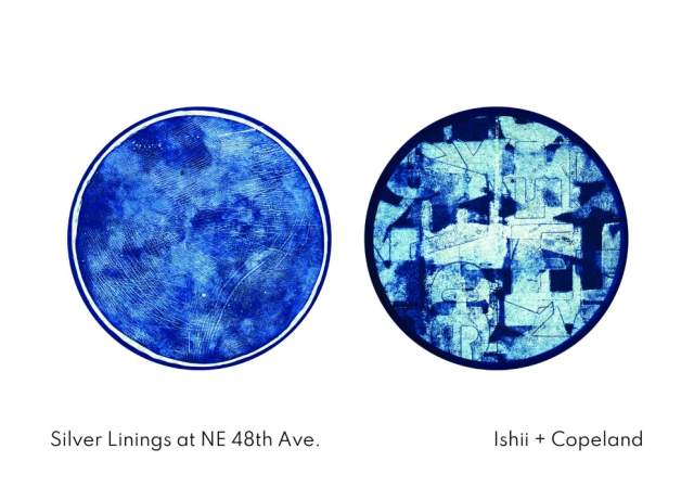 "Silver Linings at NE 48th Ave", works by Kate Copeland and Ayumi Ishii