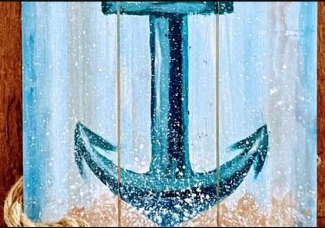 Beach Anchor Wooden Plaque -  Painting Class