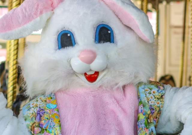 Photos with the Easter Bunny at Carousel Village