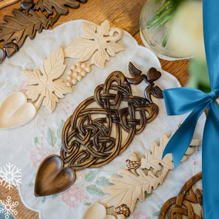 Wooden lovespoons