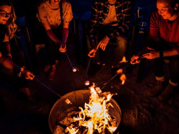 Cooking around campfire