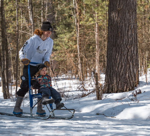Kicksledding on the Trezona