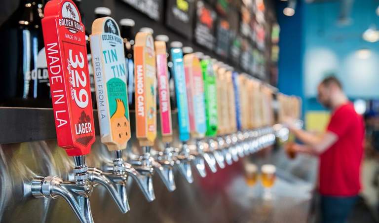 Golden Road Brewing beer taps