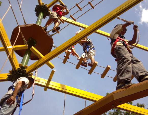 People Climbing At Rope Adventure Park